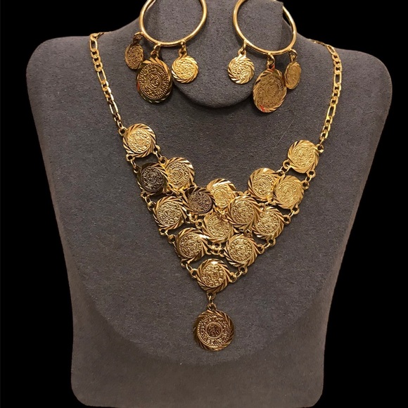 New- Middle East Jewelry, Lira Jewelry For Women, 24k Dubai Gold Plated Jewelry - Picture 6 of 6